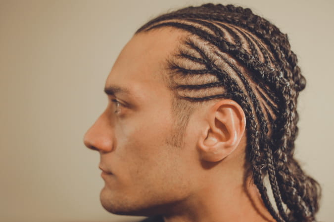 Multicultural cornrow hair design