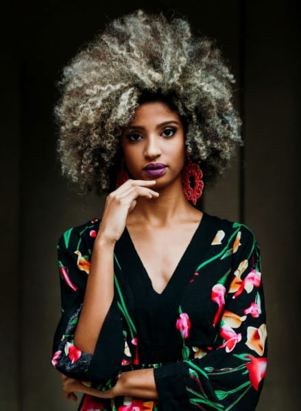 Lovely mature woman rocking a full pattern wash and go